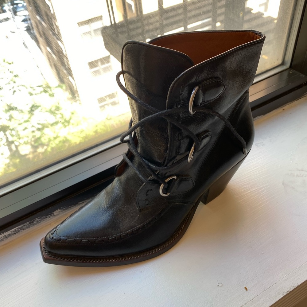 Genuine Coach Black Leather Booties